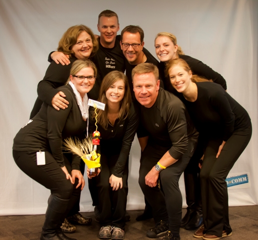 DaVita Communications celebrates their first place win in the team Halloween Costume Contest. From left to right: Top - Lauren Moughen, Vince Hancock, Bill Myers, Brinn Pfeiffer. Bottom - Ginger Pelz, Bianca Violante, Skip Thurman and Anna Lucke. DaVita Communications celebrates their first place win in the team Halloween Costume Contest. From left to right: Top - Lauren Moughen, Vince Hancock, Bill Myers, Brinn Pfeiffer. Bottom - Ginger Pelz, Bianca Violante, Skip Thurman and Anna Lucke.