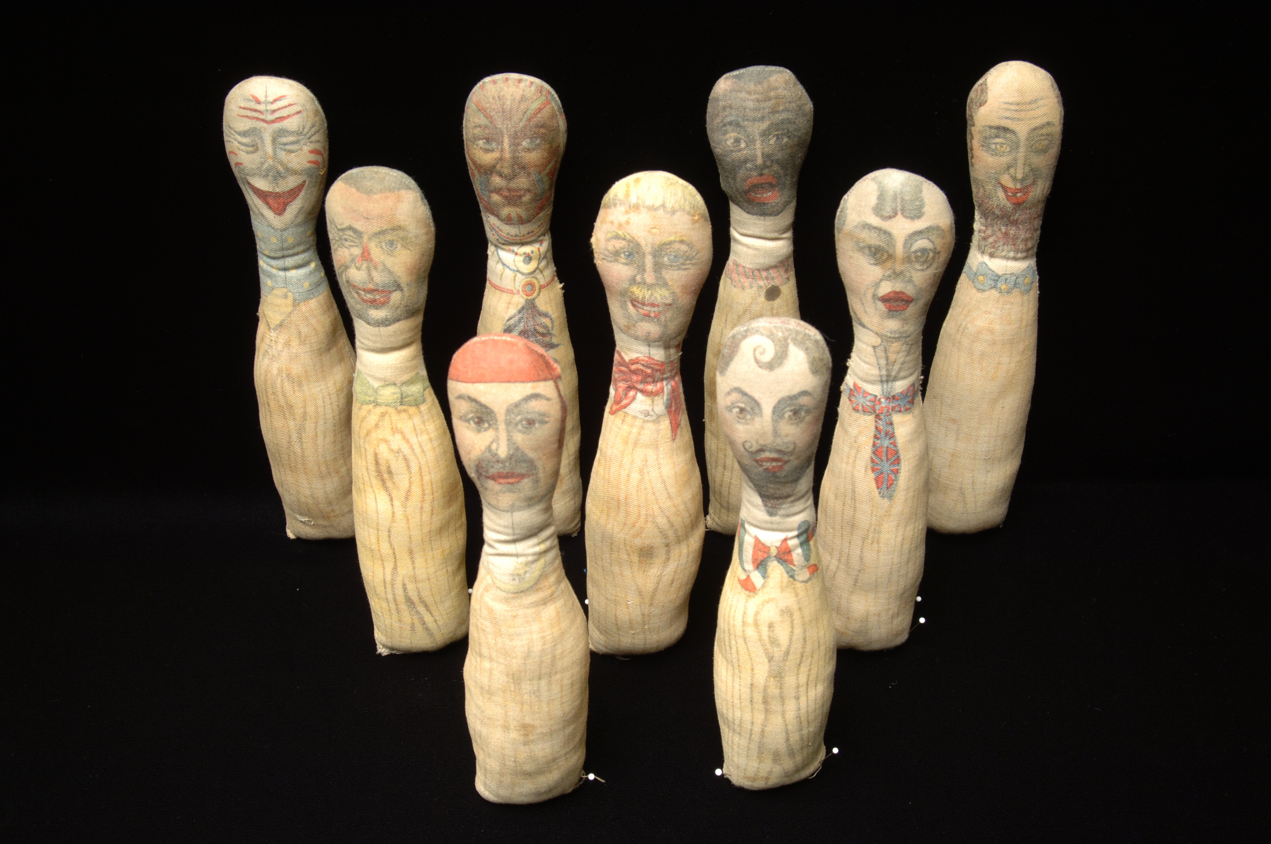A child's toy bowling set with ethnic caricature bowling pins is one of the five objects on display at the Controversy 2 exhibit at the Ohio History Center. A child's toy bowling set with ethnic caricature bowling pins is one of the five objects on display at the Controversy 2 exhibit at the Ohio History Center.