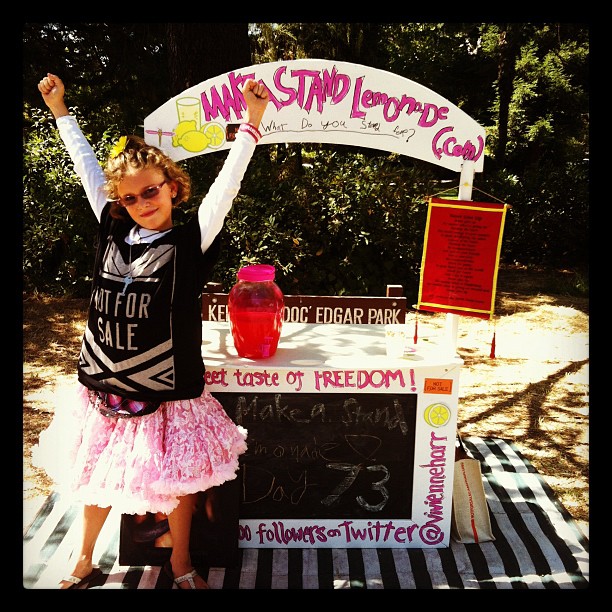 Vivienne Harr, 8, has served her now-famous "lemon-aid" -- she calls it "hope in a cup" -- for 156 days in a row, rain or shine. She has raised over $50,000 and worldwide attention to end child slavery with Not For Sale. Vivienne Harr, 8, has served her now-famous "lemon-aid" -- she calls it "hope in a cup" -- for 156 days in a row, rain or shine. She has raised over $50,000 and worldwide attention to end child slavery with Not For Sale.
