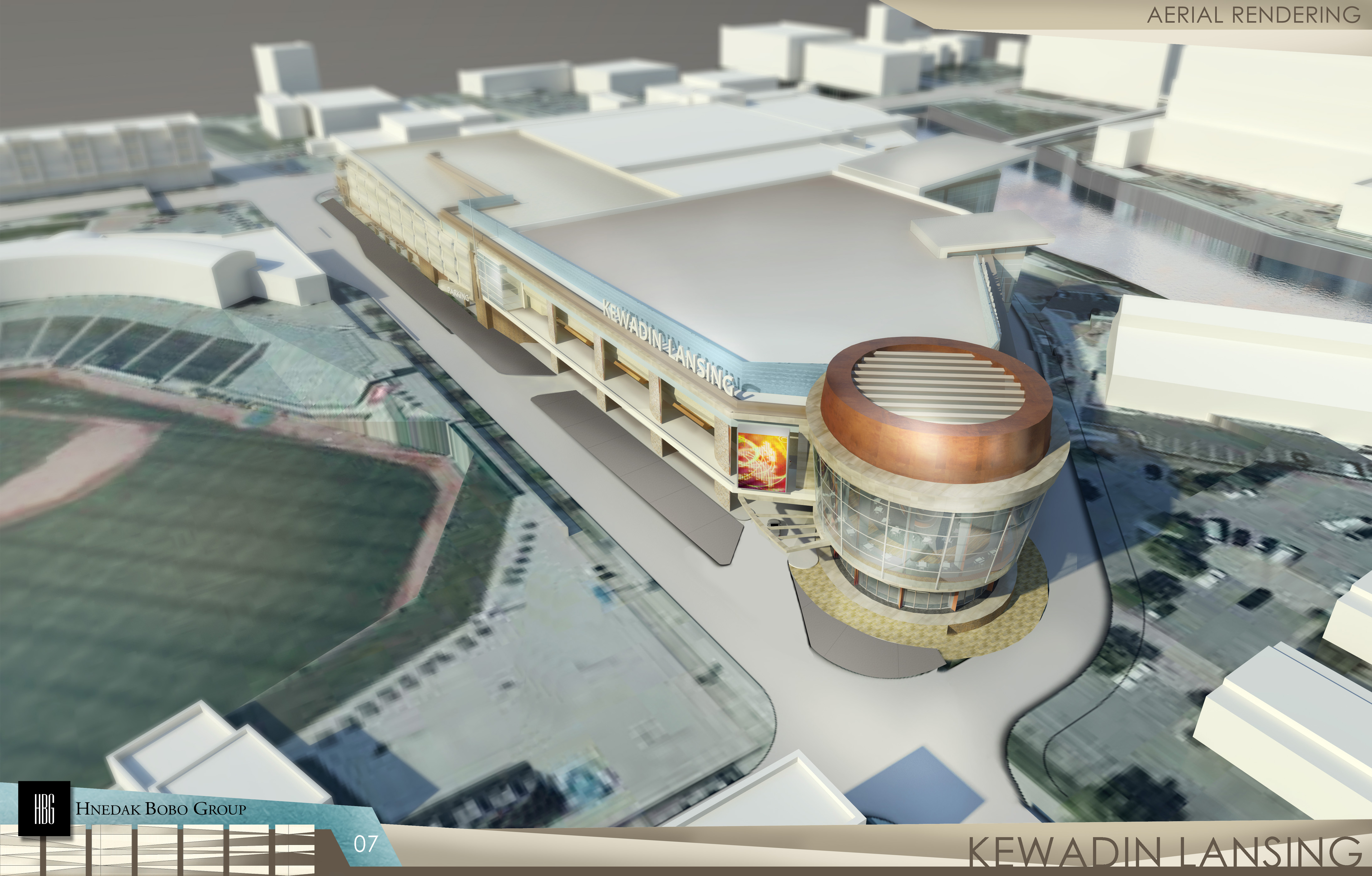Aerial view of the casino. Aerial view of the casino.