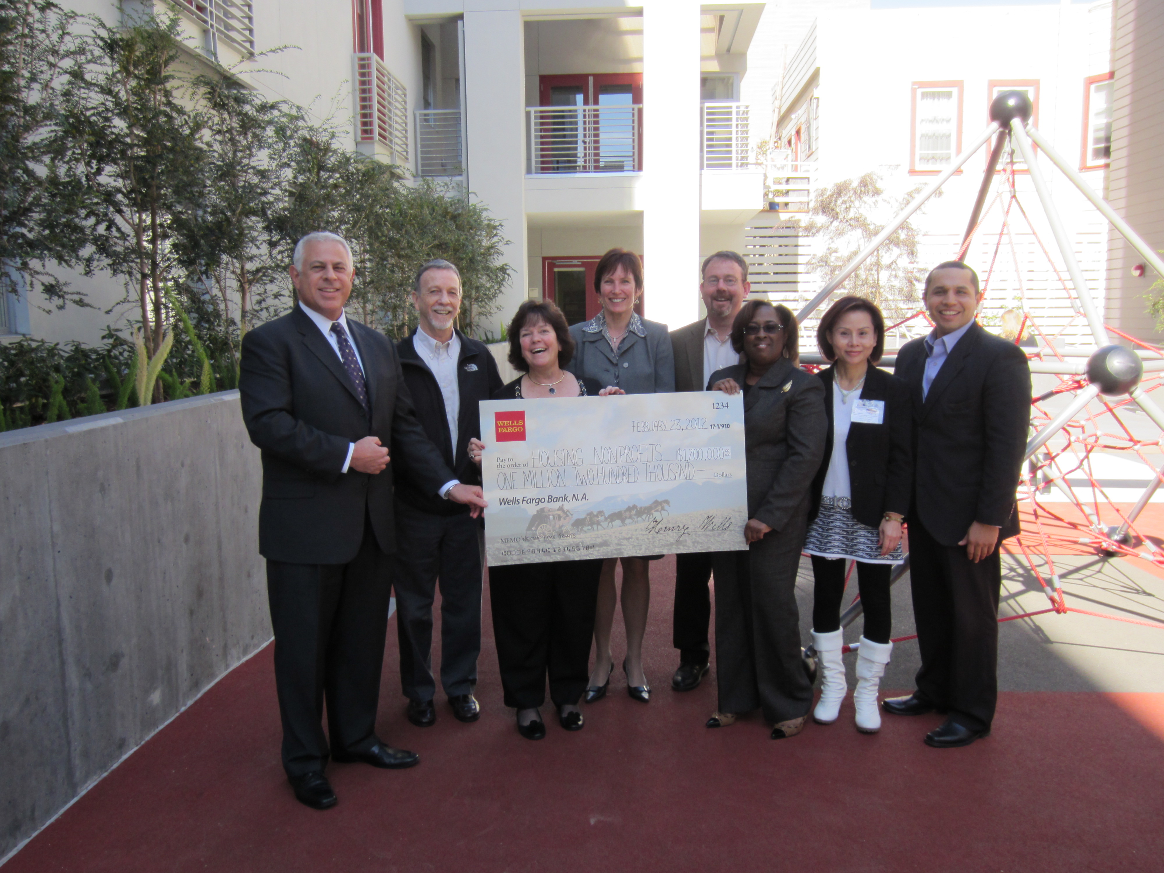 Wells Fargo will announce grants to 20 housing nonprofits across California at Mercy Housing's Westbrook Plaza in San Francisco, Calif. Wells Fargo will announce grants to 20 housing nonprofits across California at Mercy Housing's Westbrook Plaza in San Francisco, Calif.