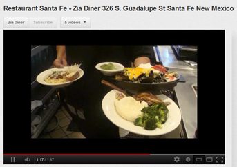 Santa Fe Restaurant Zia Diner Launches YoutubeT Channel to Showcase Menu and Staff June 2012 Santa Fe Restaurant Zia Diner Launches YoutubeT Channel to Showcase Menu and Staff June 2012