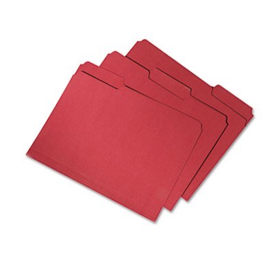 AbilityOne 7530015664146 File Folders, 1/3 Cut, Double Ply, Letter, Red, 100/Box AbilityOne 7530015664146 File Folders, 1/3 Cut, Double Ply, Letter, Red, 100/Box