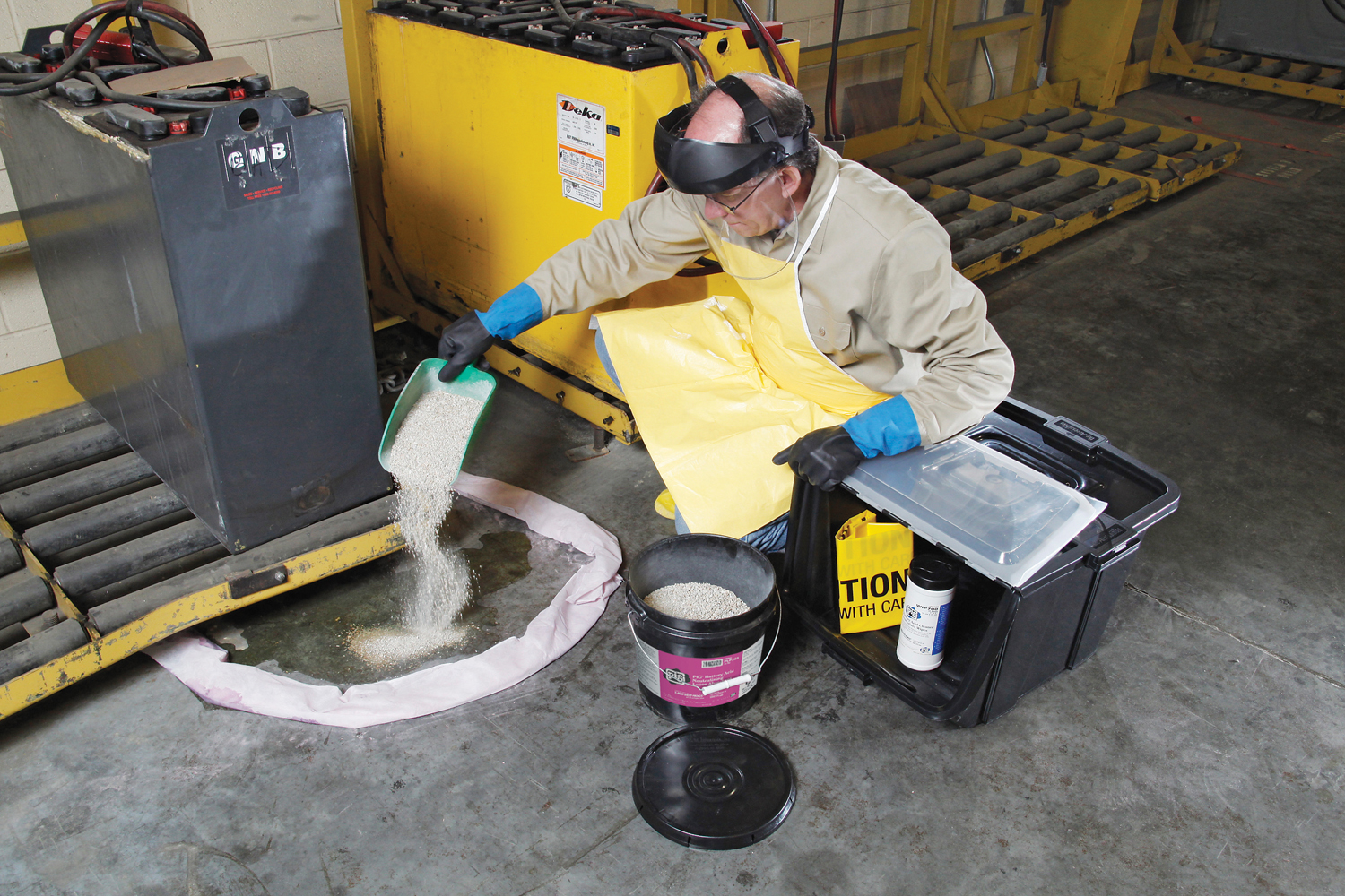 Spill Kit Neutralizes And Cleans Up Battery Acid Spills Quickly