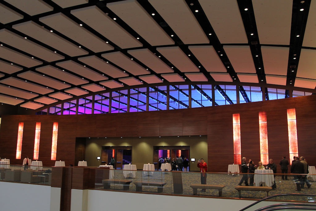 The ballroom of tvsdesign's renovation of Veterans Memorial Auditorium in Des Moines, Iowa. The ballroom of tvsdesign's renovation of Veterans Memorial Auditorium in Des Moines, Iowa.