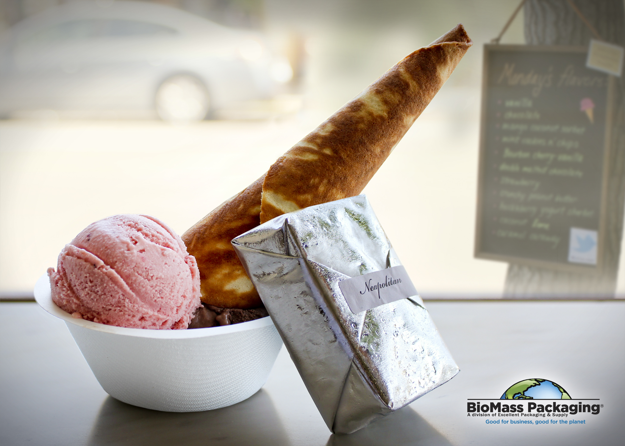 Artisan Ice Cream Shop, Ici, Partners with BioMass Packaging?To Attract