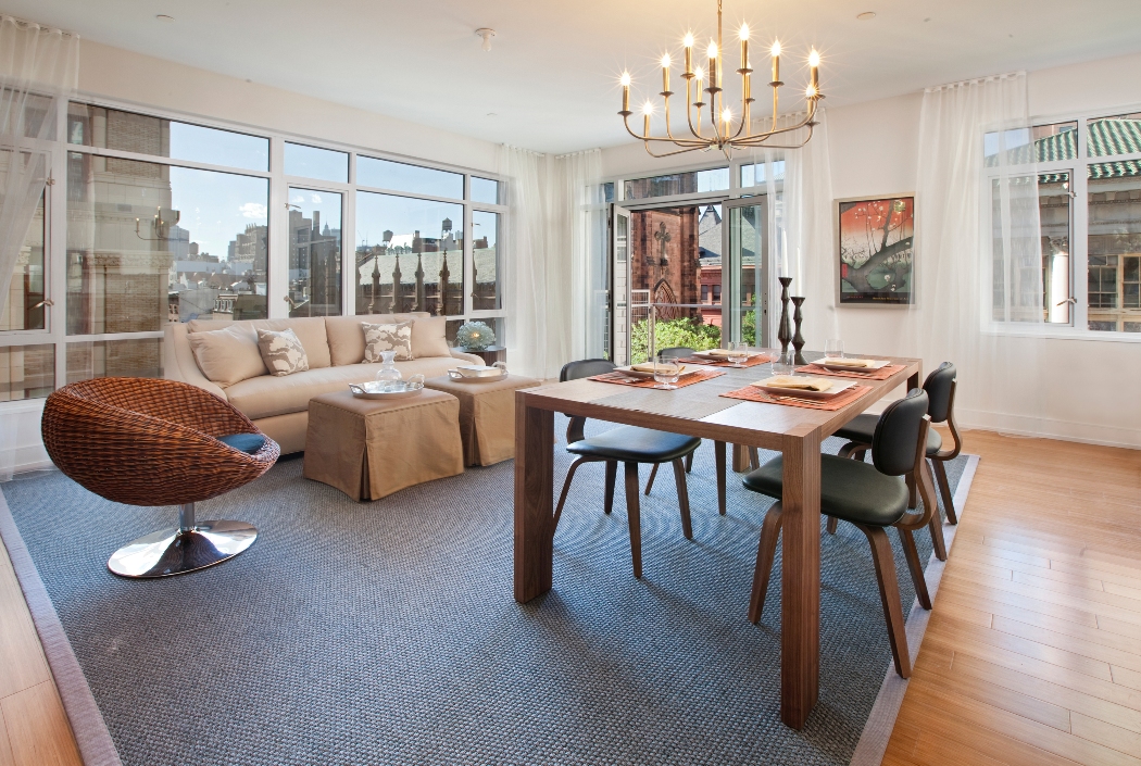 The view from the dining room in one of the luxury rental homes at 75 Clinton. The view from the dining room in one of the luxury rental homes at 75 Clinton.