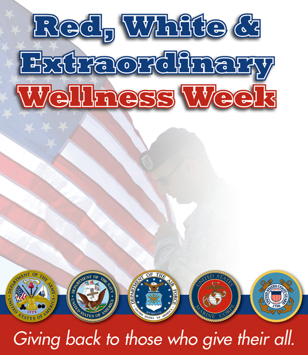 Chiro One Wellness Centers hosts "Red, White & Extraordinary Wellness Week," offering complimentary wellness evaluations for veterans and active duty military personnel Tuesday, May 29th thru Thursday, May 31st. Chiro One Wellness Centers hosts "Red, White & Extraordinary Wellness Week," offering complimentary wellness evaluations for veterans and active duty military personnel Tuesday, May 29th thru Thursday, May 31st.