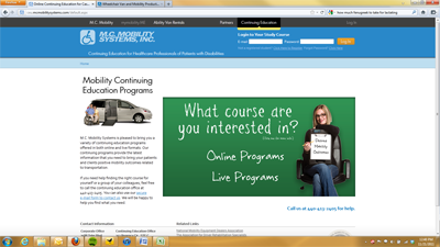 M.C. Mobility Systems new continuing education website M.C. Mobility Systems new continuing education website