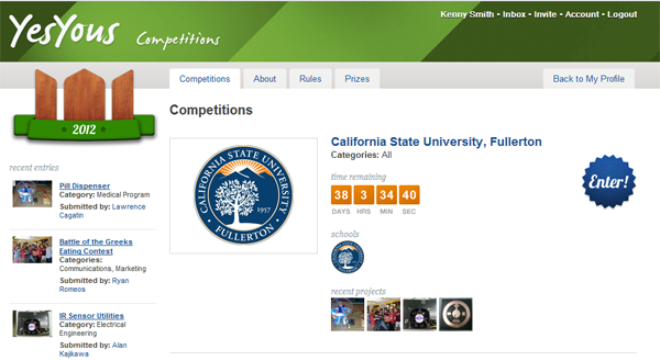 A screenshot of YesYous' project popularity contest homepage. Contestants can win $1,000 cash. A screenshot of YesYous' project popularity contest homepage. Contestants can win $1,000 cash.