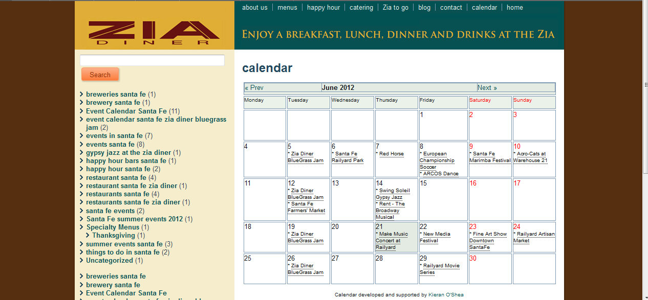 Event Calendar Santa Fe - Zia Diner Sets Up New Showcase Event Calendar on Company Website Event Calendar Santa Fe - Zia Diner Sets Up New Showcase Event Calendar on Company Website