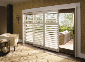Palm BeachT polysatin shutters with the DuraLuxT finish from Hunter Douglas Palm BeachT polysatin shutters with the DuraLuxT finish from Hunter Douglas