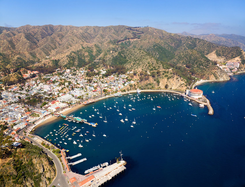 Aerial view of Avalon on Catalina Island Aerial view of Avalon on Catalina Island