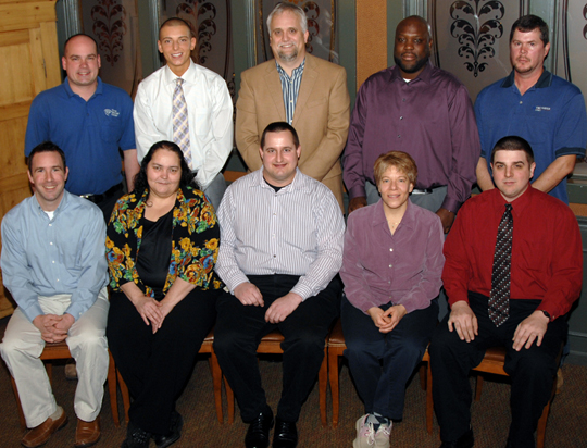Photo Caption - Pictured (back row, L-R): Nick Wenzel, Steven Tannous, Rick Albrechta, Daryon Smedley, Larry Leech. (front row, L-R): Chris Calnon, Zona Smitley, Matthew Young, Julie Blair, Joe Safick Photo Caption - Pictured (back row, L-R): Nick Wenzel, Steven Tannous, Rick Albrechta, Daryon Smedley, Larry Leech. (front row, L-R): Chris Calnon, Zona Smitley, Matthew Young, Julie Blair, Joe Safick