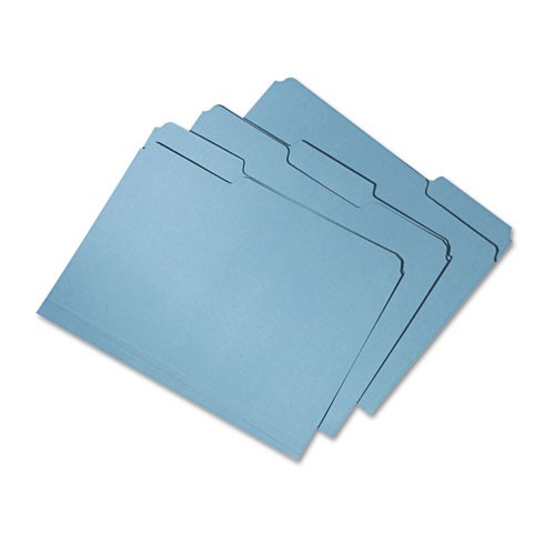 AbilityOne 7530015664144 File Folders, 1/3 Cut Double Ply Letter, Blue, 100/Box AbilityOne 7530015664144 File Folders, 1/3 Cut Double Ply Letter, Blue, 100/Box
